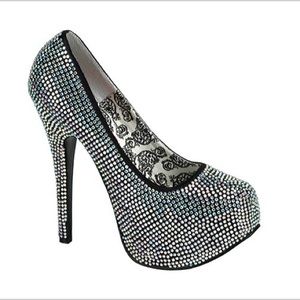 Bordello rhinestone heels